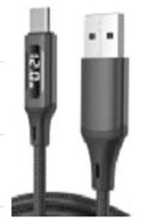 LED window charging data cable (USB A to C type)